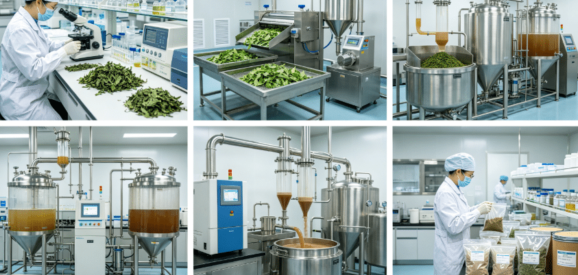 Hydroalcoholic extraction process flowchart for gypenoside standardization